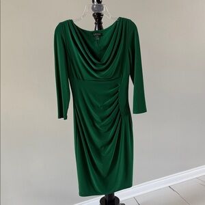 Adrianna Papell Forest Green Long Sleeve Dress